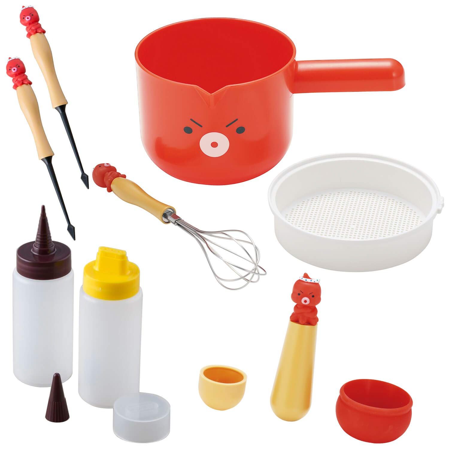 新品 貝印 KAI たこ焼き ツール 5点セット ピック 2本 キッチンペーパー 油引き 粉つぎ ボール ディスペンサー
