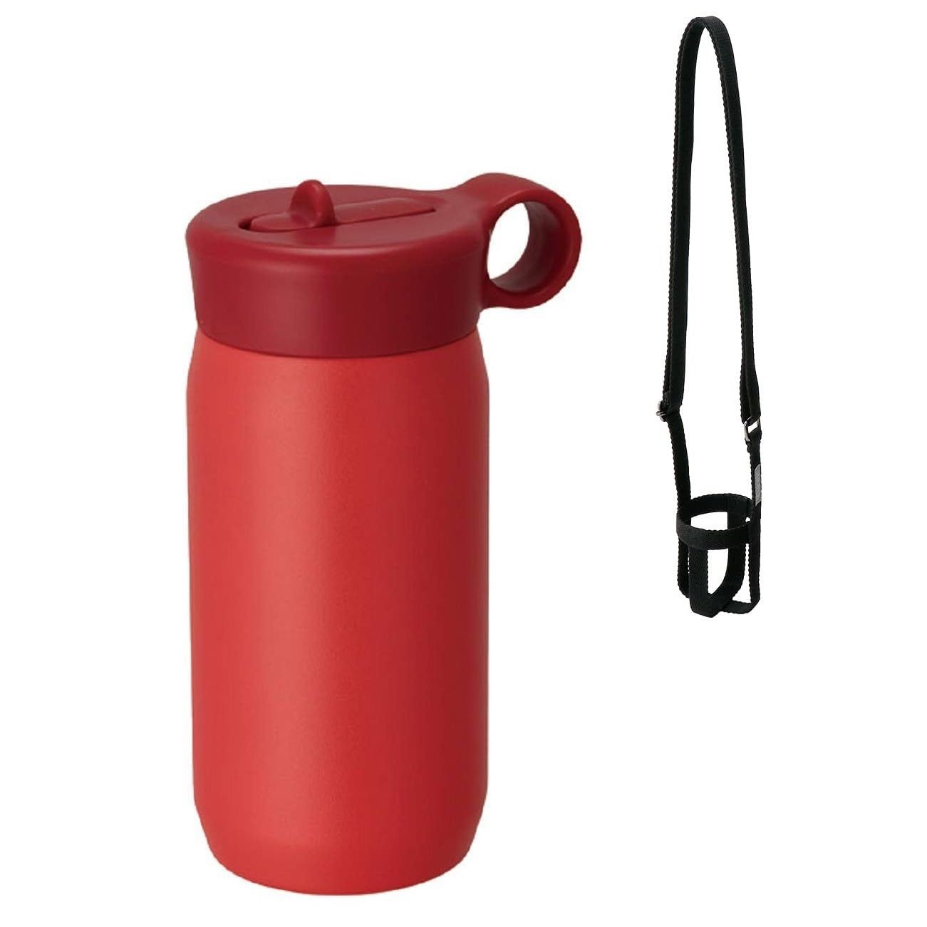 新品 【セット買い】 KINTO (キントー) プレイタンブラー レッド 300ml 20373 & KINTO(キントー) タンブラーストラップ 70mm ブラック 23372