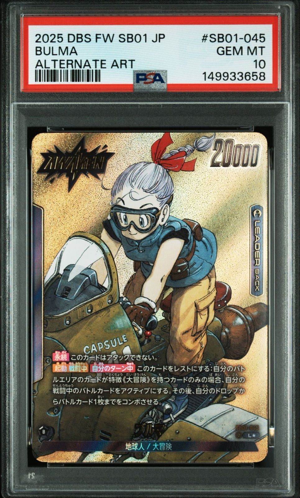 PSA10・ワンオーナー】ブルマ SB01-045 Lパラレル マンガブースター