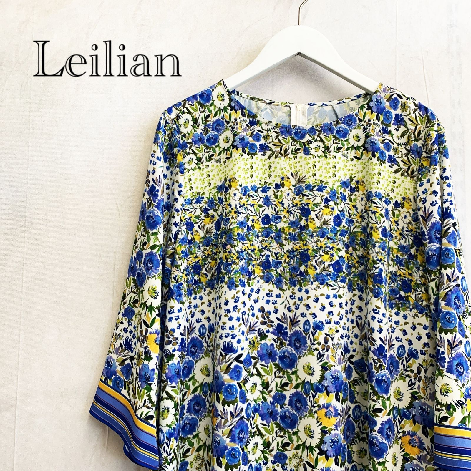 近年モデル leilian レリアン 長袖 トップス フレア チュニック