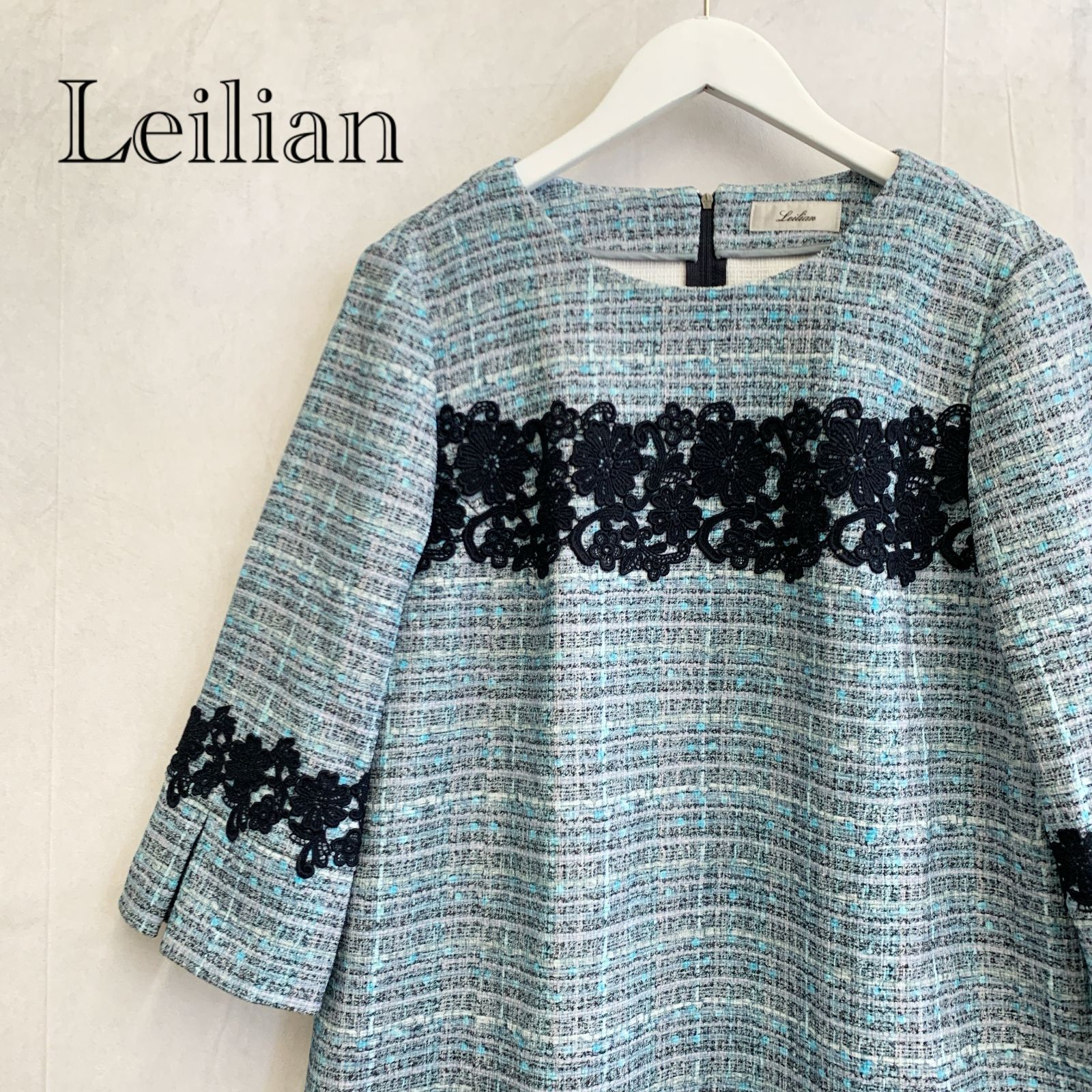 leilian レリアン 七分袖 トップス フレア チュニック SA-1802029 1842