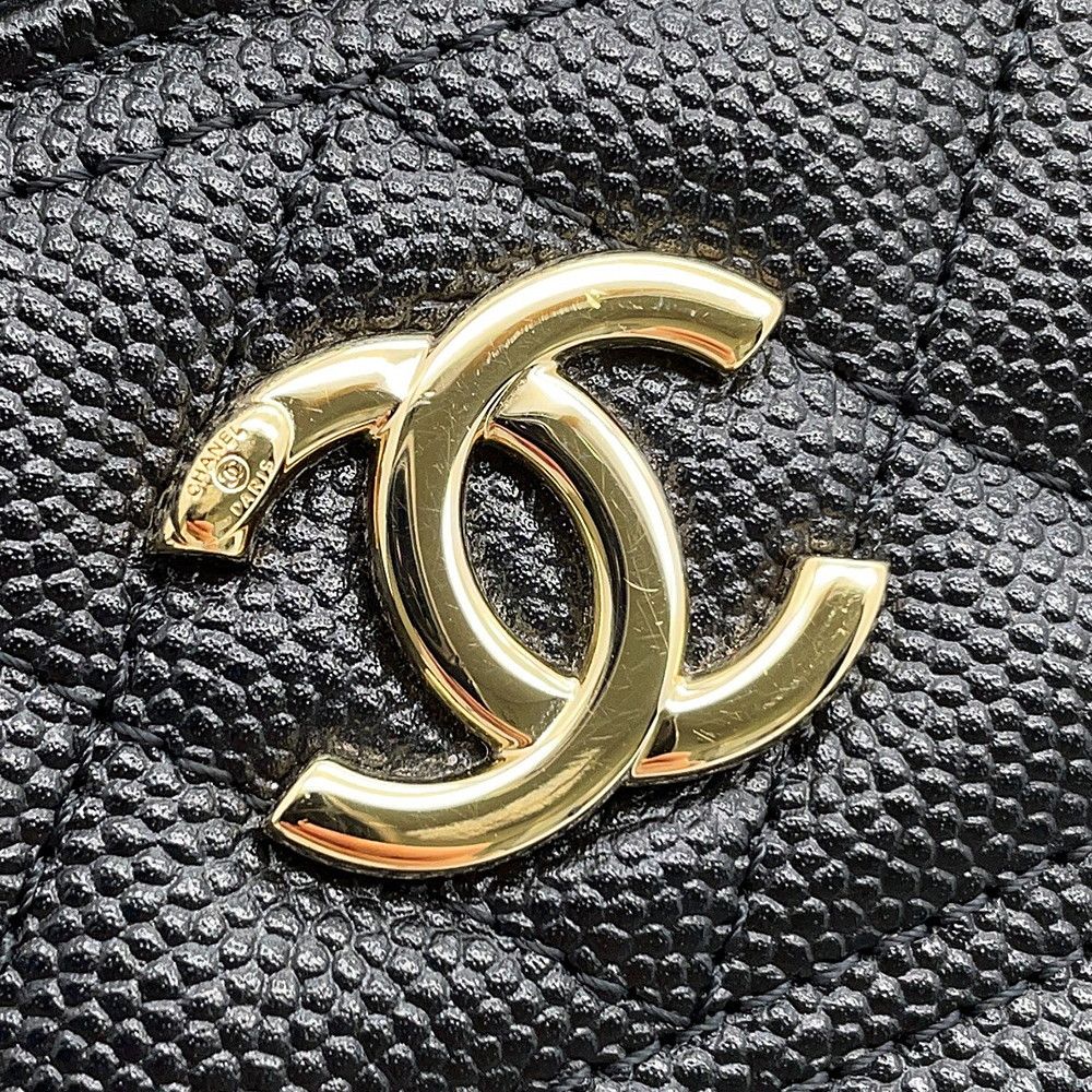 シャネル チェーンショルダーバッグ ヴァニティケース ココマーク キャビアスキン AP4407 CHANEL バニティ 黒 CHANEL - シャネル チェーンショルダーバッグ ヴァニティケース ココ