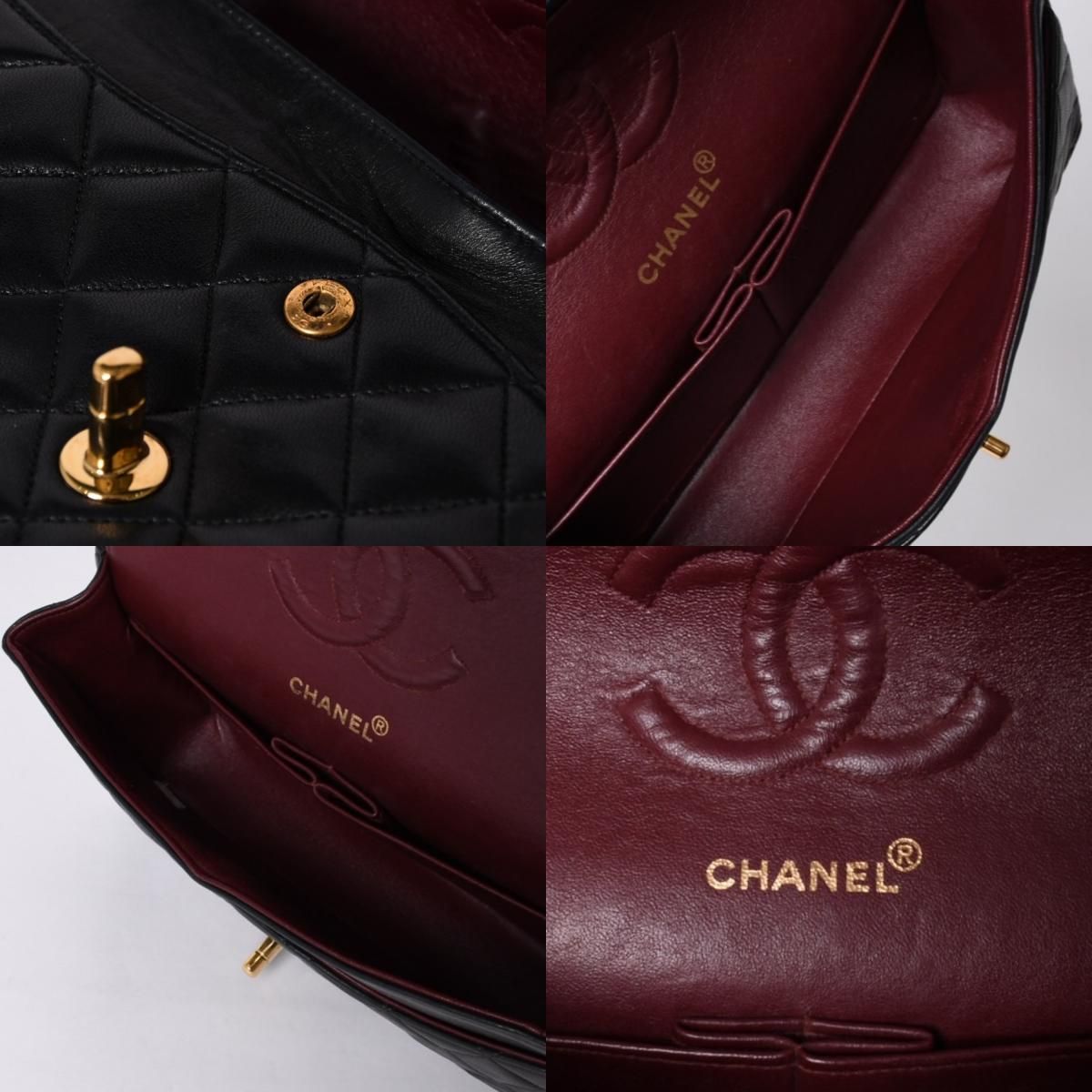 極美品 CHANEL シャネル マトラッセ25 Wフラップ Wチェーンショルダーバッグ 4番台 ココマーク ラムスキン ブラック中古 4a001342 CHANEL（シャネル） マトラッセ25 ココマーク Wフラップ ハンドバッグ