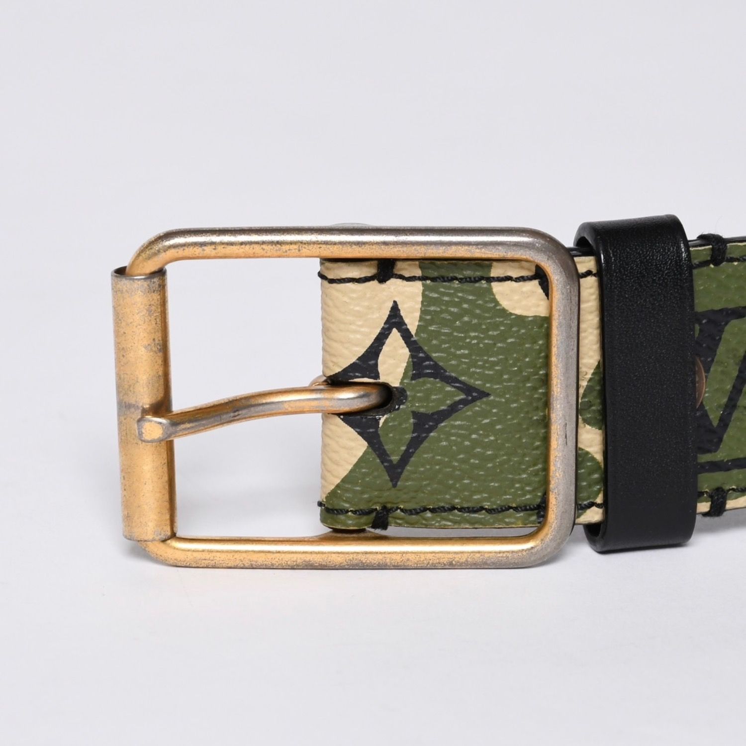 LOUIS VUITTON ルイヴィトン ベルト サンチュール モノグラモフラージュ 村上隆 サイズ90 M9646U ゴールド金具 美品 中古 4a001360 LOUIS VUITTON - LOUIS VUITTON ルイヴィトン ベルト サンチュール