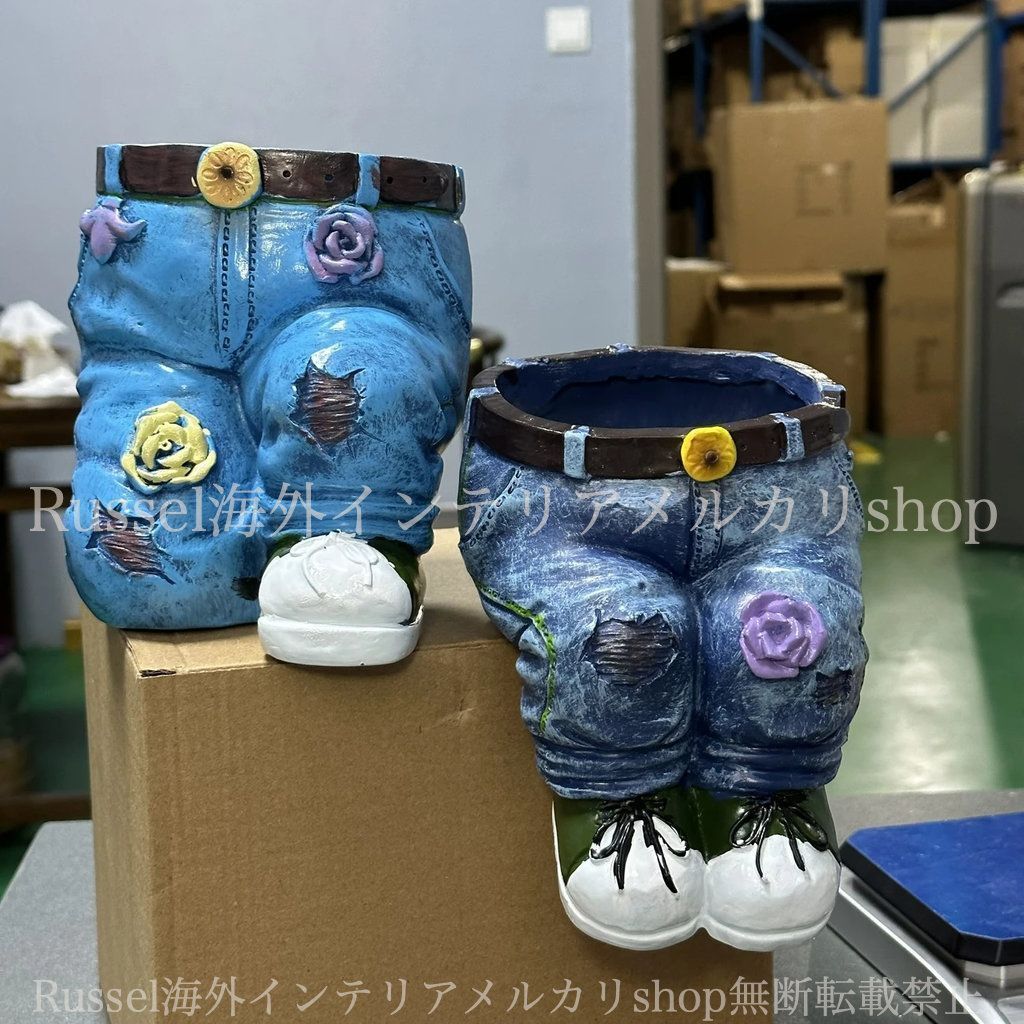 プランター ズボン 樹脂 かわいい パンツ 植木鉢 鉢植え フラワーポット ポップ ユニーク ガーデニング 雑貨 ガーデン雑貨 ガーデンインテリア ガーデン インテリア 庭の装飾 お洒落 おしゃれ 4-7