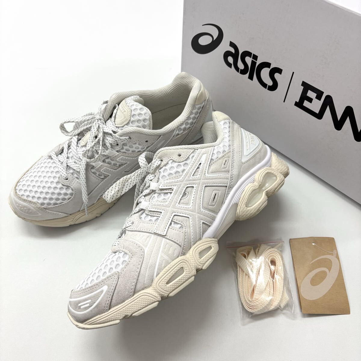 良品 ENNOY エンノイ x ASICS アシックス GEL-NIMBUS 9 スニーカー 1201B034-100 WHITE/CREAM サイズ 28cm 804-0110