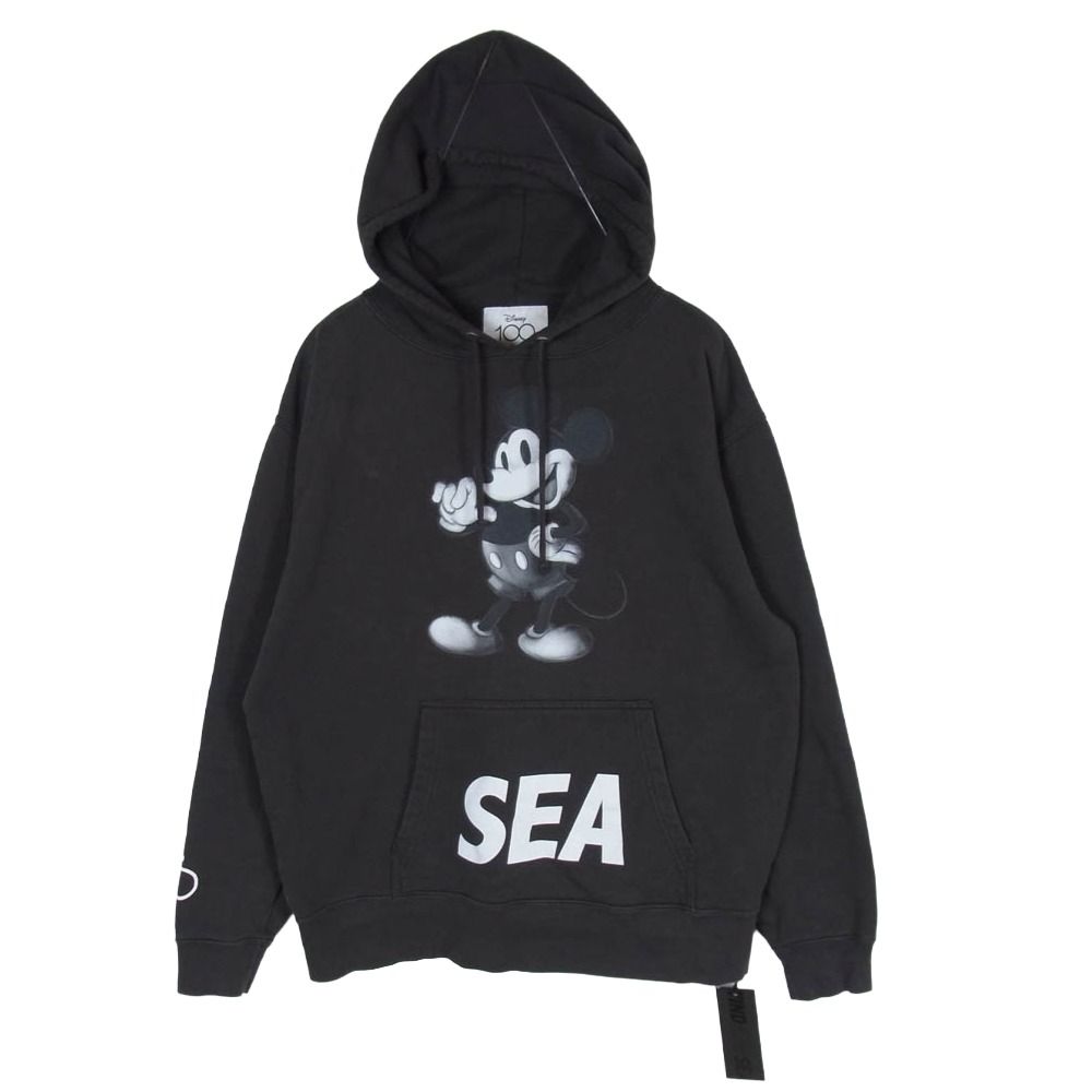 WIND AND SEA ウィンダンシー WDS-C-DSN-23-Q4-01 × Disney ディズニー MICKEY MOUSE HOODIE ディズニー100周年 ミッキーマウス プリント プルオーバーパーカー フーディー チャコール系 M【中古】 WIND AND SEA ウィンダンシー WDS-C-DSN-23-Q4-01 × Disney ディズニー