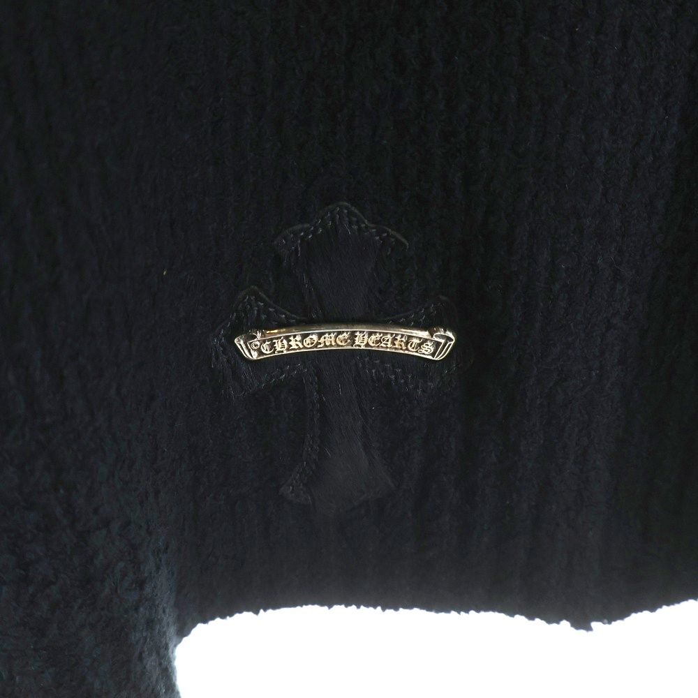 CHROME HEARTS (クロムハーツ) Y NOT Harako Leather Cross Patch Knit