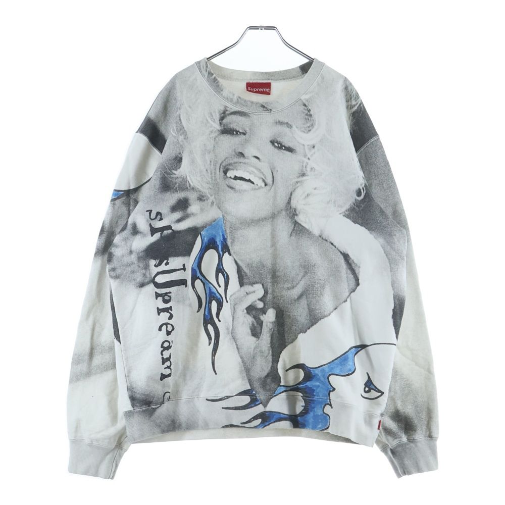 SUPREME シュプリーム 20AW Naomi Crewneck ナオミキャンベル クルーネックスウェット ホワイト 総柄 SUPREME (シュプリーム) 20AW Naomi Crewneck ナオミキャンベル クルー