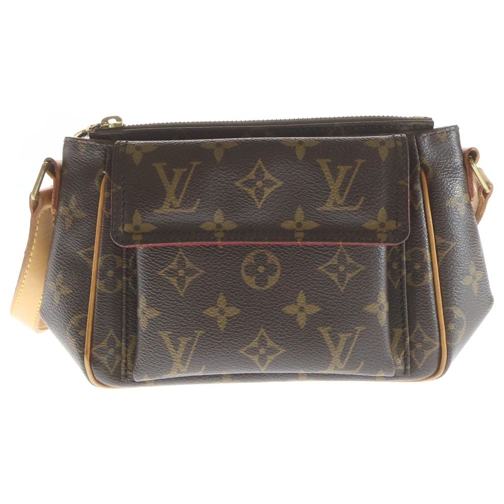 LOUIS VUITTON ルイヴィトン モノグラム ヴィバシテPM ミニ ショルダーバッグ ブラウン レザー×PVC M51165 ゴールド金具 ルイ・ヴィトン LOUIS VUITTON ヴィバシテPM M51165 ブラウン