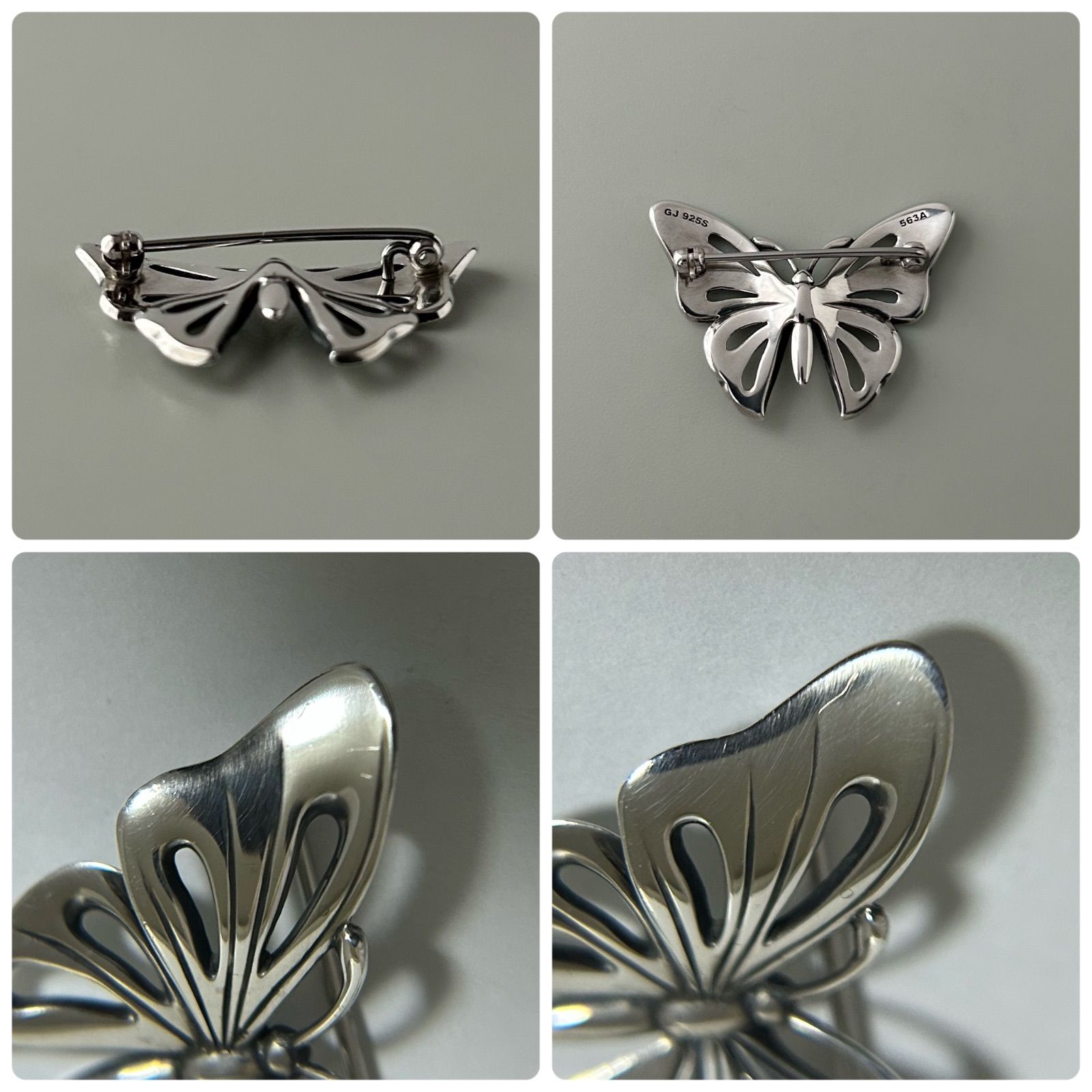 ジョージジェンセン ブローチ バタフライ 蝶 563A AG925 Georg Jensen