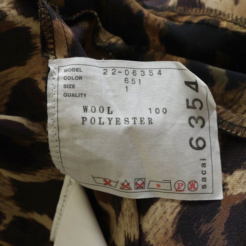 Sacai サカイ 22SS Leopard Print Knit Pullover レオパードプリント プルオーバーニット レディース ブラック/ブラウン 22-06354 sacai - Sacai サカイ 22SS Leopard Print Knit Pullover レオパード