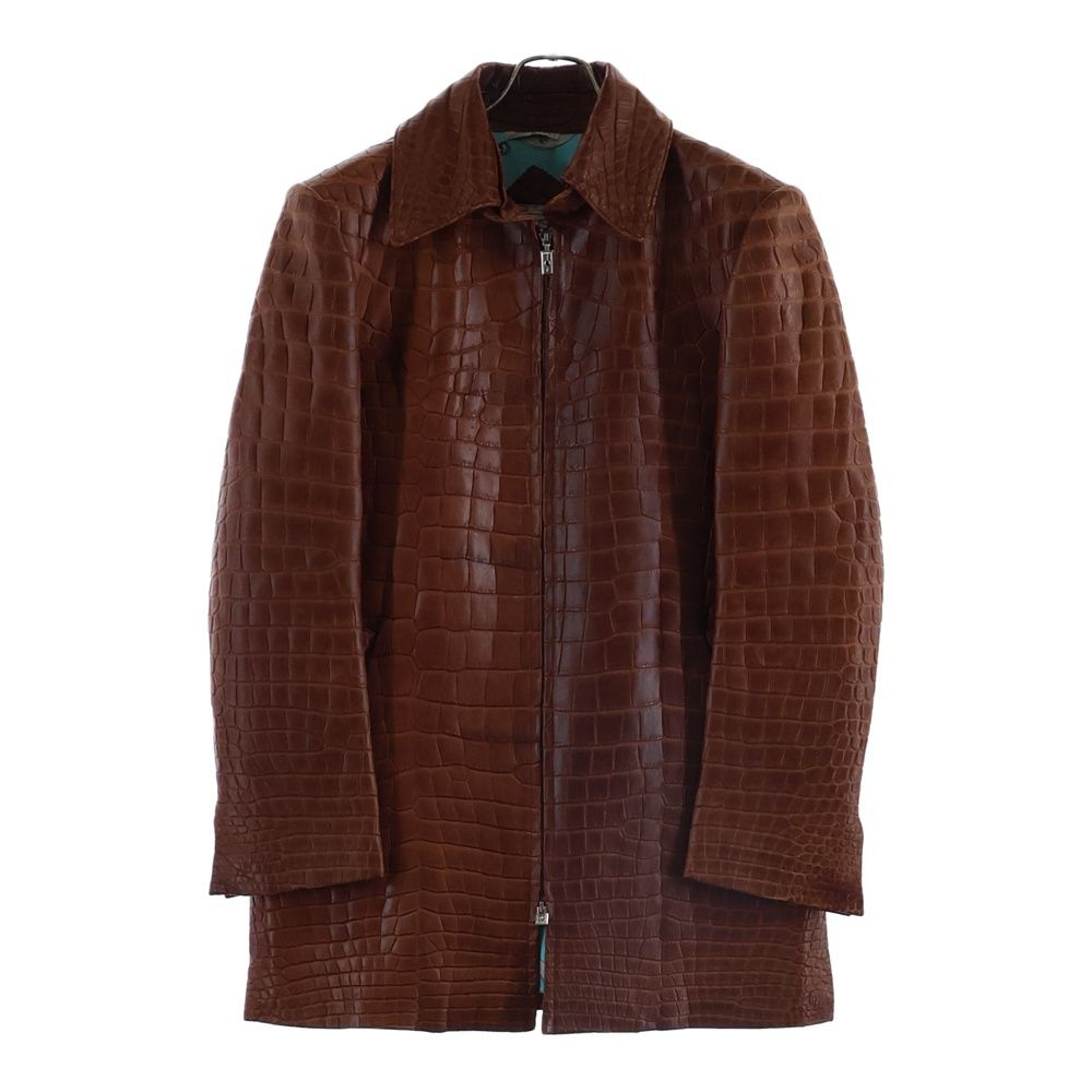 【定価2,000万円超・希少革】ZELE-PARIS×HERMESレザーコート ZELE-PARIS (ゼルパリ) 裏地総柄 ジップアップ クロコダイル レザー