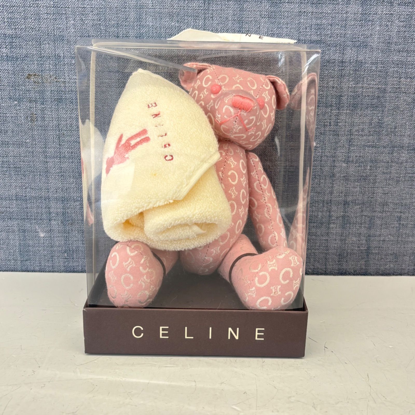 CELINE セリーヌ テディベア タオルハンカチ セット ぬいぐるみ ピンク