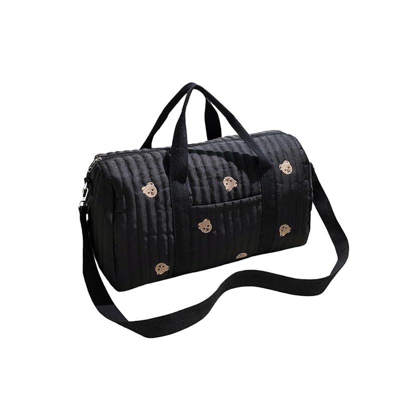 【新品】 [LIMSE] 【totto&cot】マザーズバッグ 大容量 軽量 コットン キルティング風 刺繍入り ママバッグ かわいい ボストンバッグ レディース ショルダーバッグ トートバッグ 3way 手提げ 出産準備 通園 通学 ヌビバッグ くま ( 1