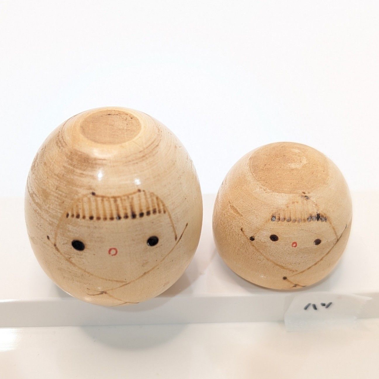 昭和レトロ 一雪工房 創作こけし 栗林一雪 こけし 大 卵型 木工芸 郷土
