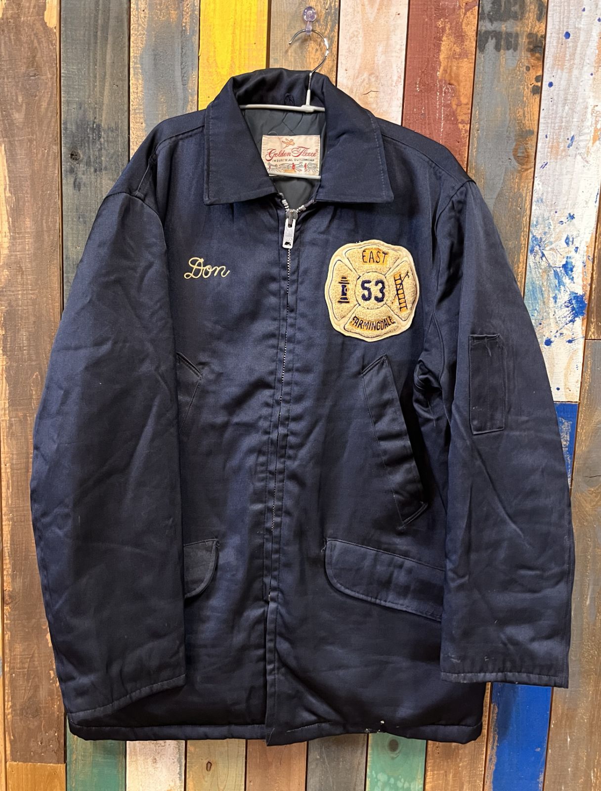 70s-80s USA製 Golden Fleece by I. Spiewak EAST FARMINGDALE FIRE 