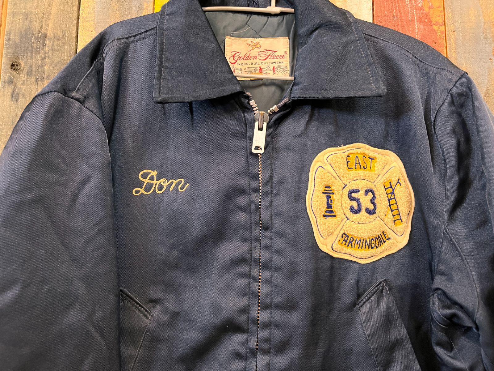 70s-80s USA製 Golden Fleece by I. Spiewak EAST FARMINGDALE FIRE 