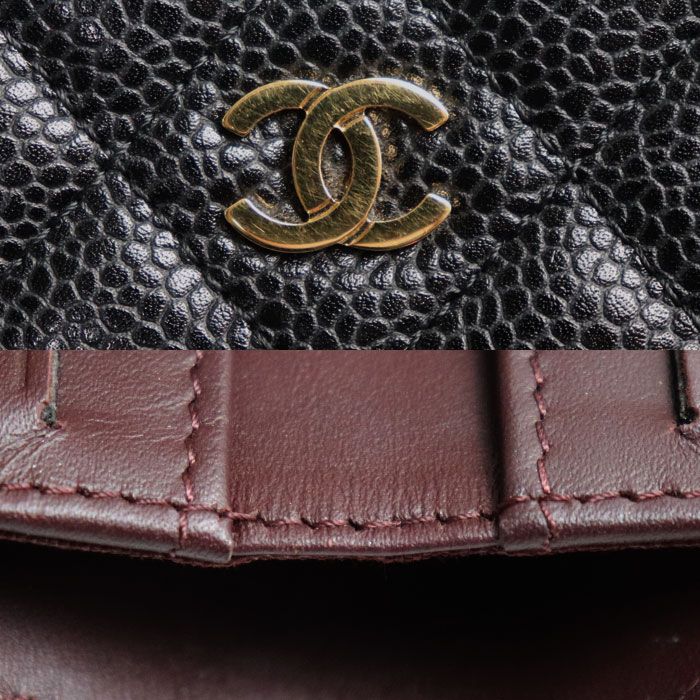CHANEL シャネル マトラッセ ダブルホック 二つ折り財布 ブラック