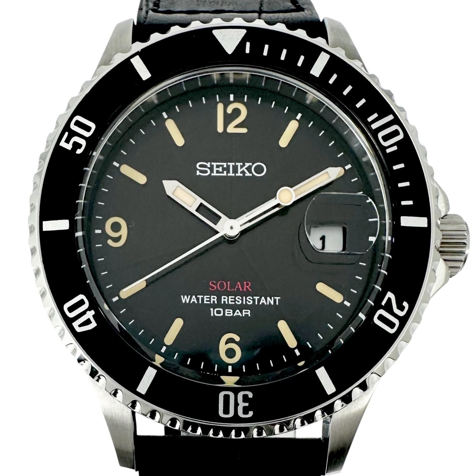 極美品 SEIKO セイコー ソーラー V157-HADO 腕時計 ステンレススチール 