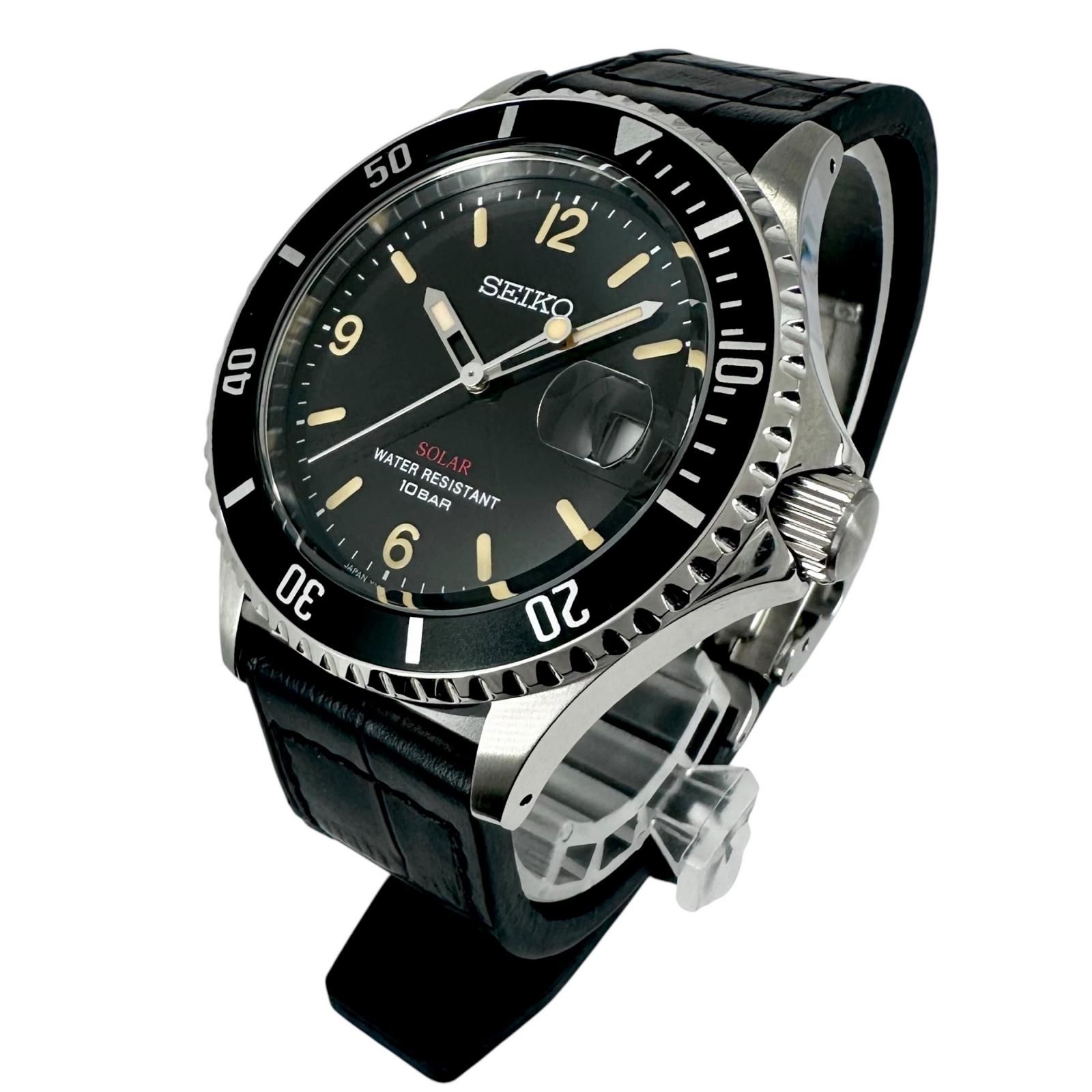 極美品 SEIKO セイコー ソーラー V157-HADO 腕時計 ステンレススチール 