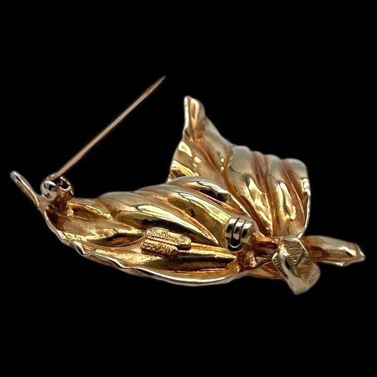 Christian Dior クリスチャンディオール ブローチ アクセサリー リーフ