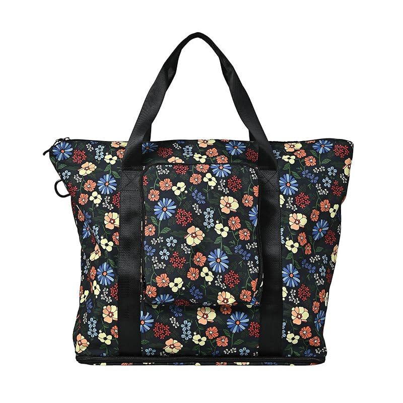 【新品】 KiU キウ キャリーオントートバッグ CARRY ON TOTEBAG 防水 撥水 メンズ レディース 男女兼用 バッグ 大容量 パッカブル コンパクト キャリーケース取付 旅行 トラベル サイケデリックフラワー K371-169 1