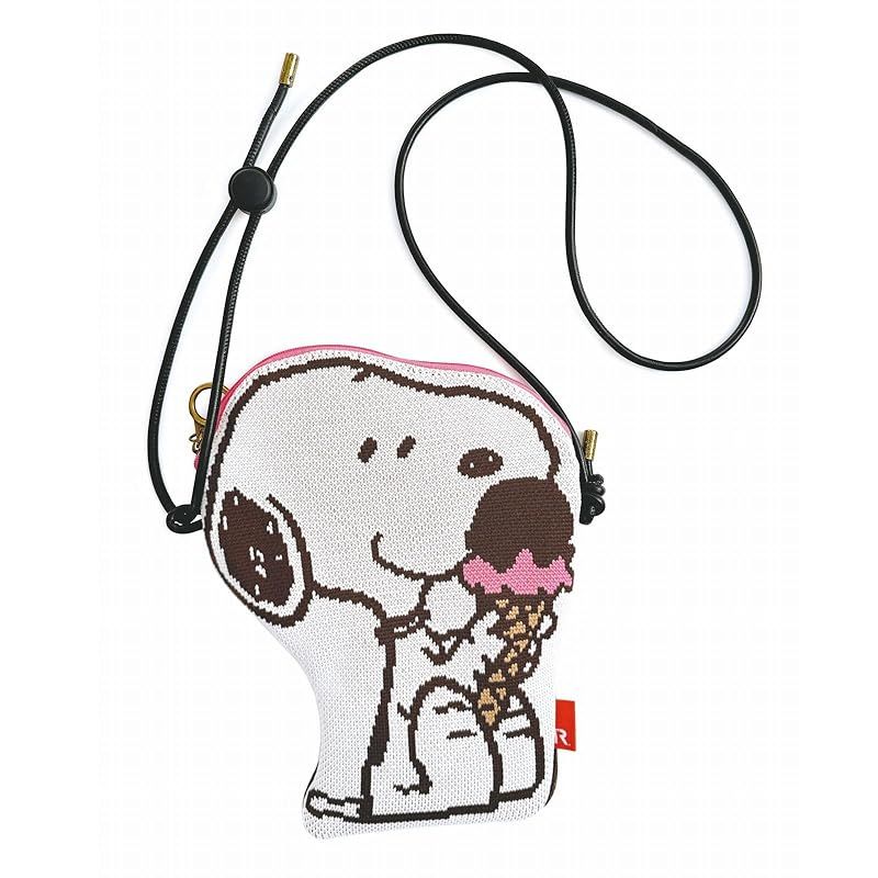 【新品】 [ルートート] 8392 スヌーピー ダイカット ミニ ショルダーバッグ IP BR ピローニット PEANUTS (01 アイスクリーム) 1