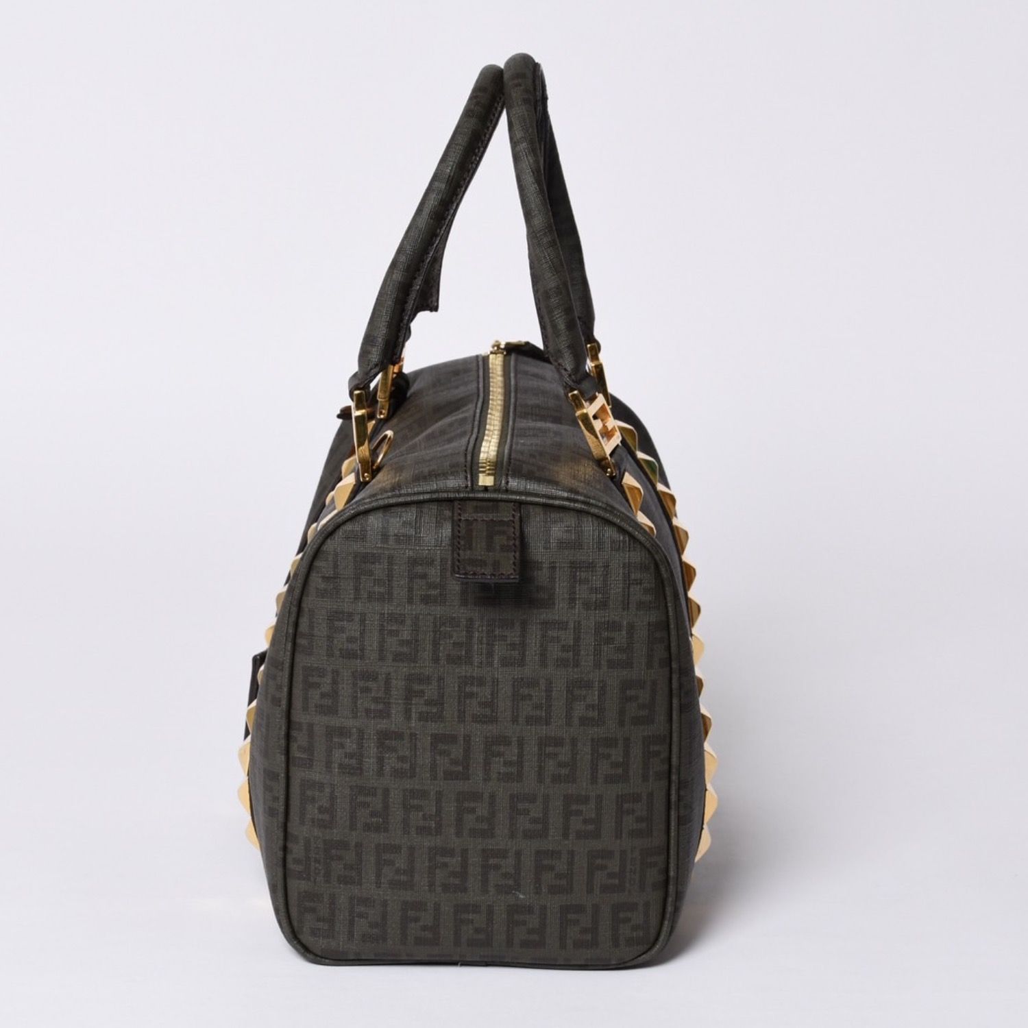 FENDI フェンディ ゴールド金具 PVC ハンドバッグ Hand Bag 8BL068