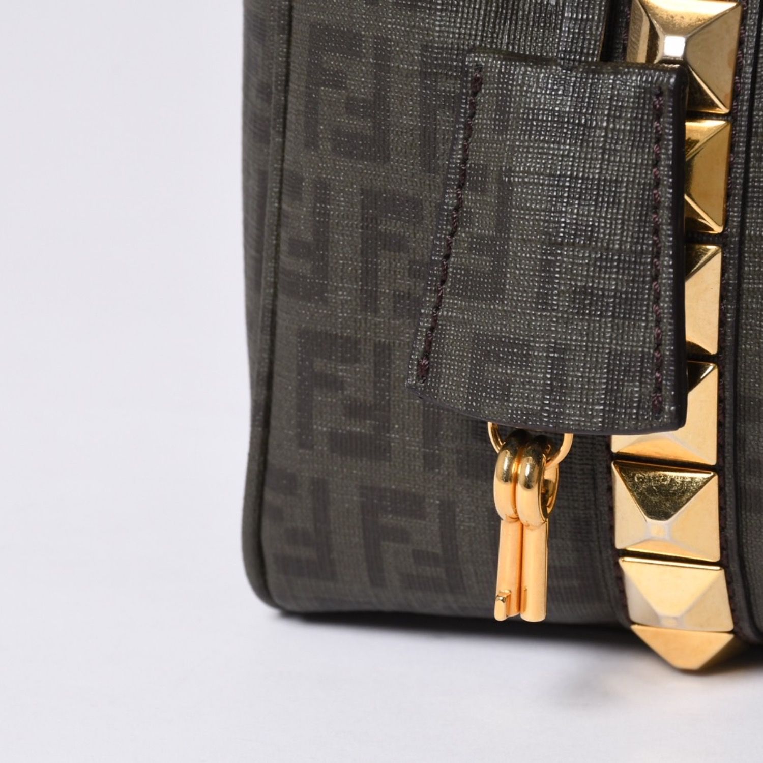 【FENDI】2wayバッグ　ボストンバッグ　ペカン柄　ゴールド金具　PVC FENDI フェンディ ゴールド金具 PVC ハンドバッグ Hand Bag 8BL068