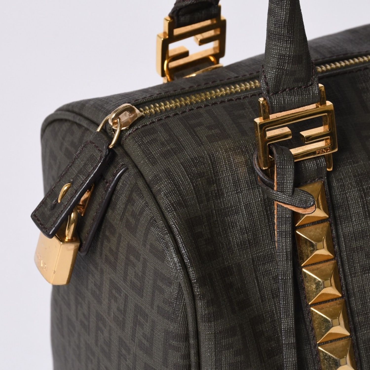 FENDI フェンディ ゴールド金具 PVC ハンドバッグ Hand Bag 8BL068 