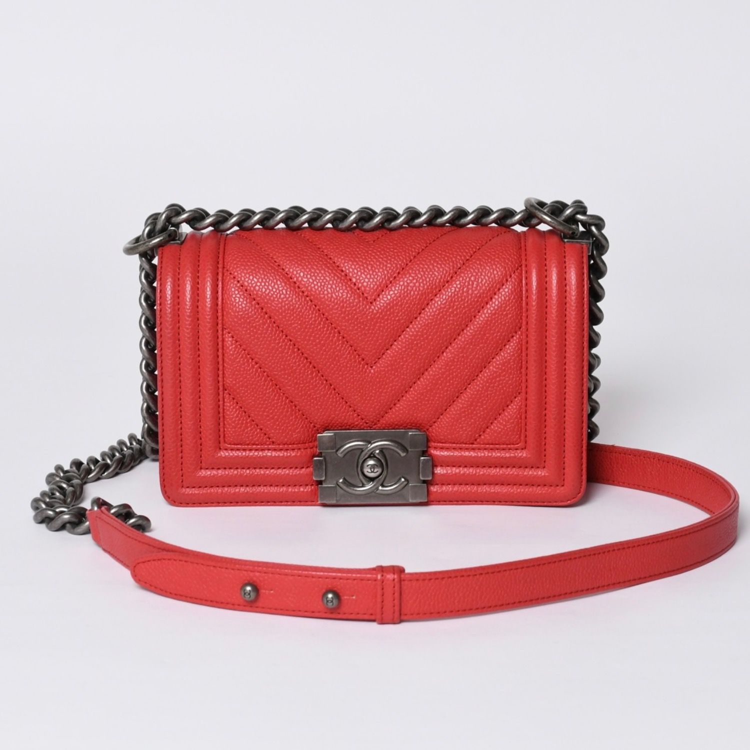 極美品 CHANEL シャネル ボーイシャネル スモール チェーンショルダー