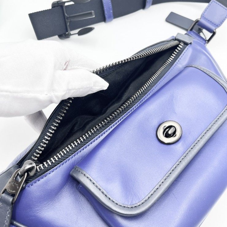 COACH（コーチ）ヘリテージ ベルトバッグ ボディバッグ レザー ブルー