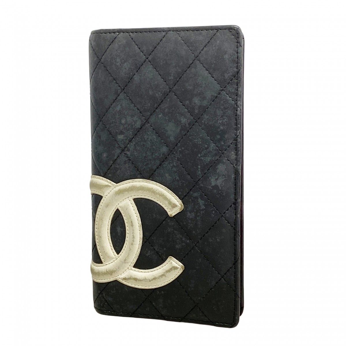 【4tb0356】シャネル 長財布 カンボン ラムスキン パテントレザー ブラック シルバー金具【中古】レディース CHANEL（財布）のフリマアイテム一覧