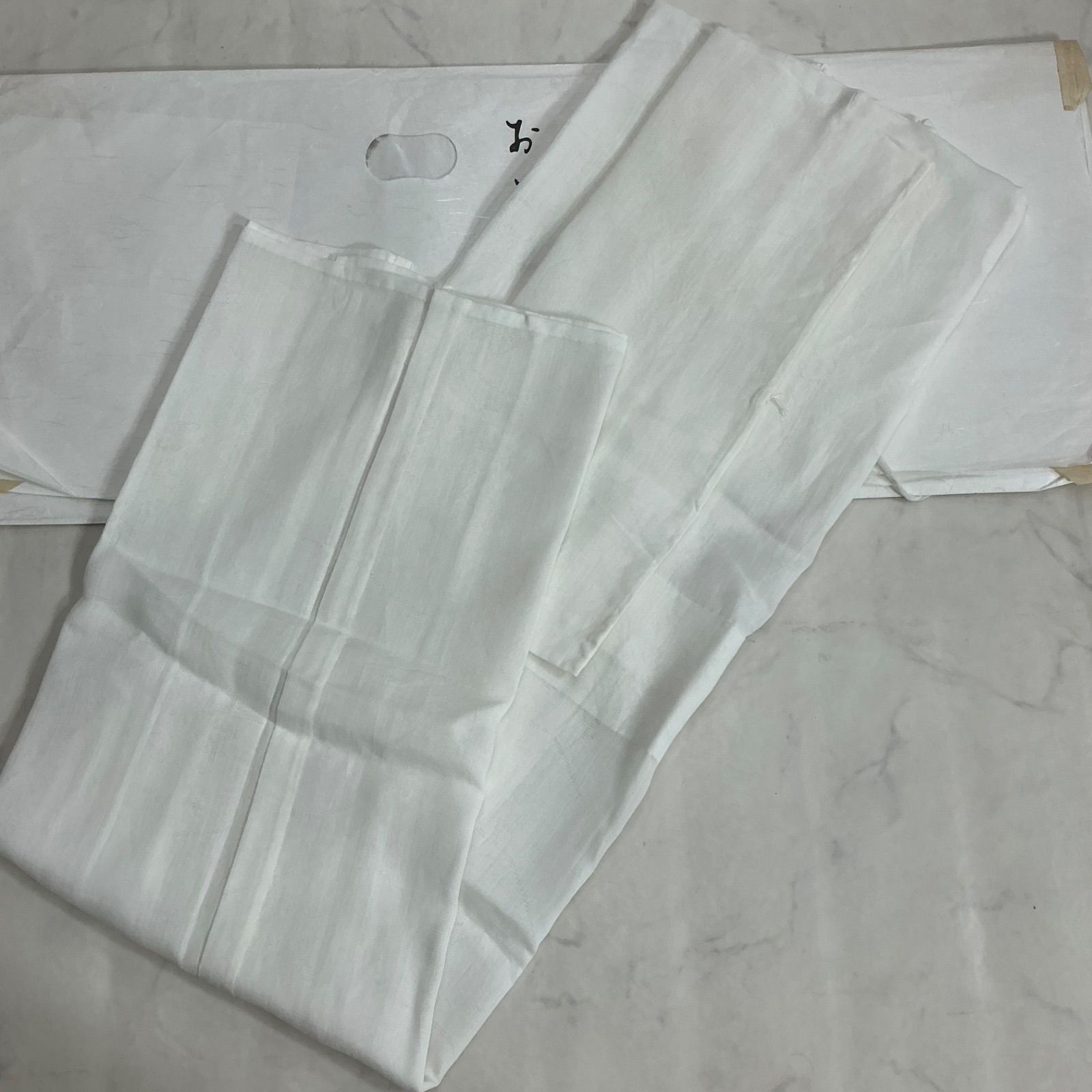 kimono+one◆夏物単衣◆夏長襦袢◆本麻◆紋紗織り◆半衿付き◆裄65.5肩丈130◆ K1386