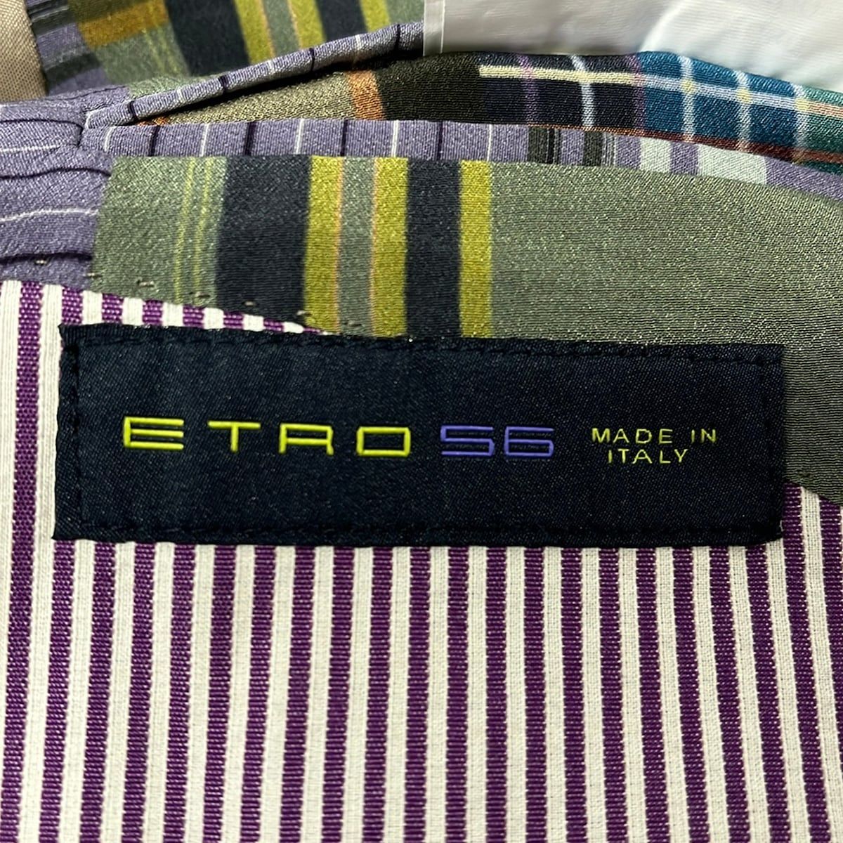 ETRO(エトロ) ジャケット サイズ56 XL メンズ パープル×白 ストライプ