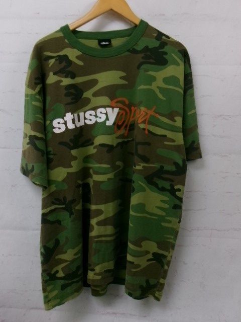 old stussy 　STUSSY ステューシー N°4 カモフラージュ 半袖Tシャツ 迷彩 stussy N°4 ステューシー 迷彩 プリント ホワイト 白 Tシャツ ロンT