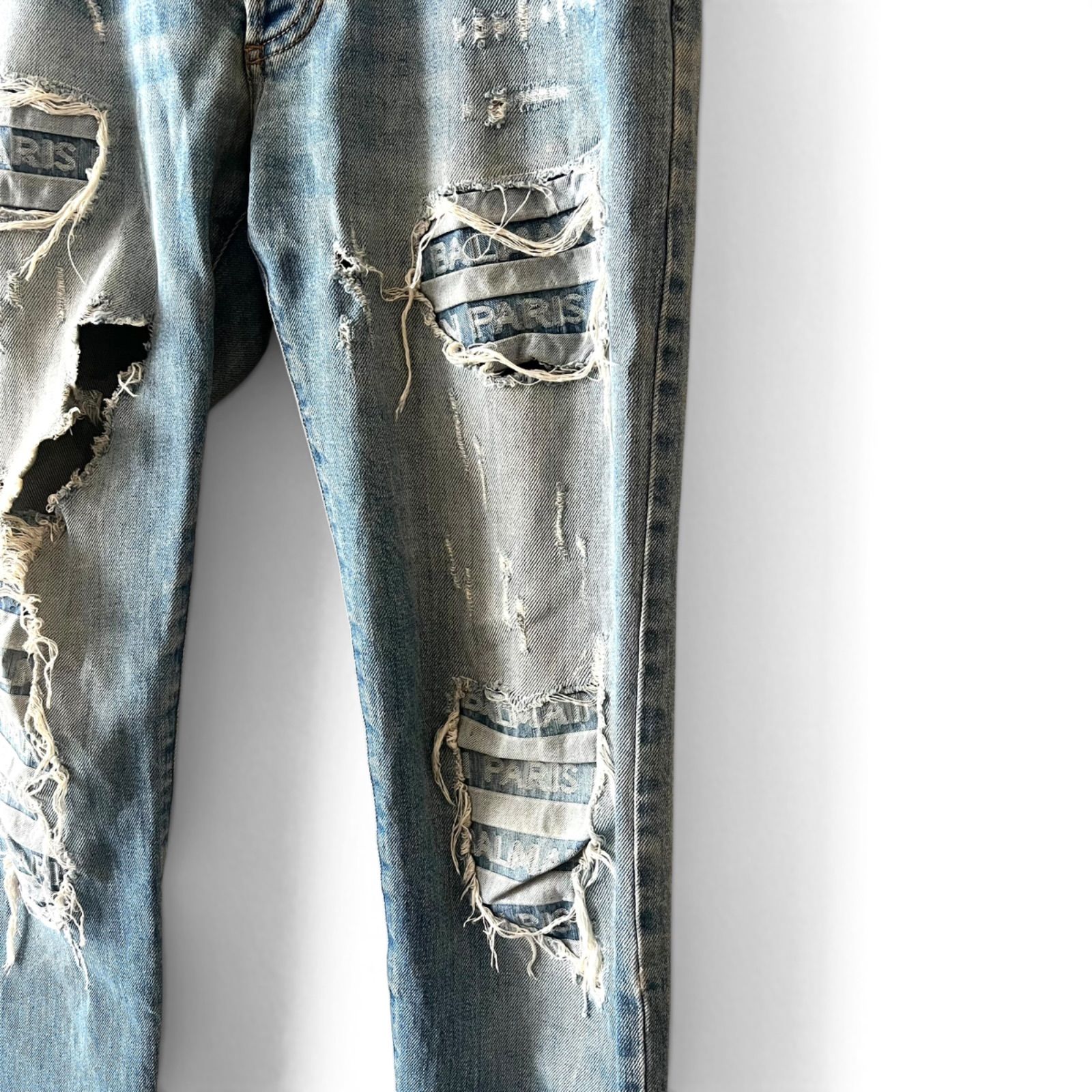 BALMAIN バルマン ダメージ加工デニム テーパード スキニー ジーンズ