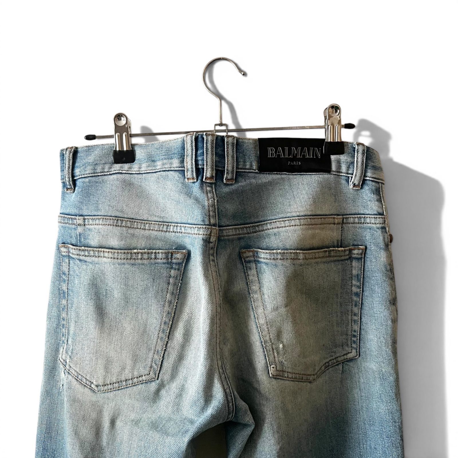BALMAIN バルマン ダメージ加工デニム テーパード スキニー ジーンズ