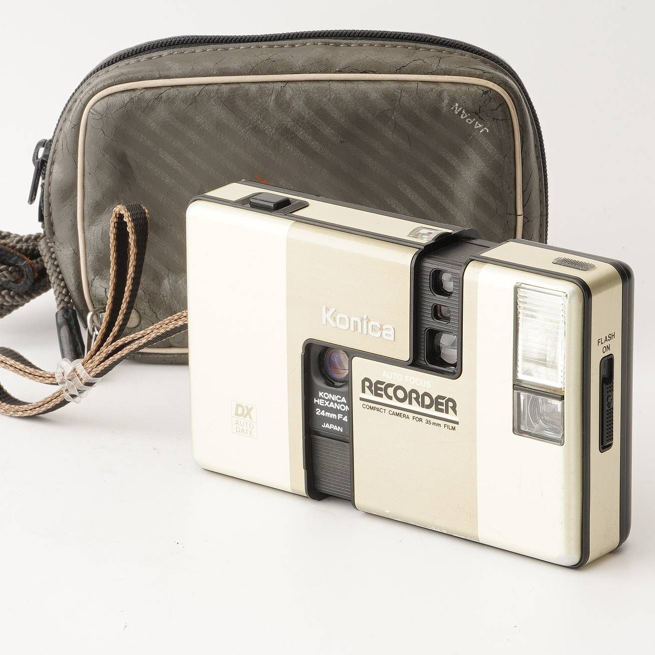 【動作品 希少】Konica RECORDER AUTO FOCUS ゴールド コニカ Konica Auto Focus Recorder レコーダー Hexanon 24mm F4