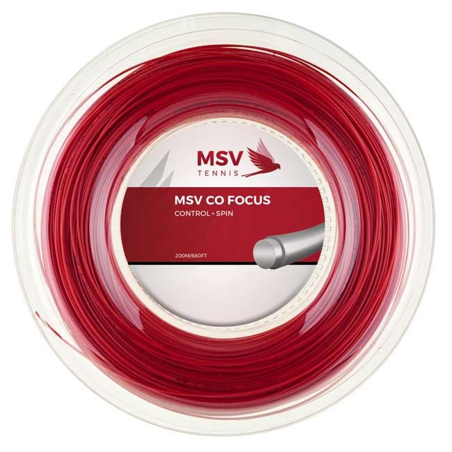 レッド//MSV(エムエスブイ) Co Focus Coフォーカス 1.18／1.23／1.27mm 200Mロール 硬式テニス ポリエステルガット(26y4m)(020179999)