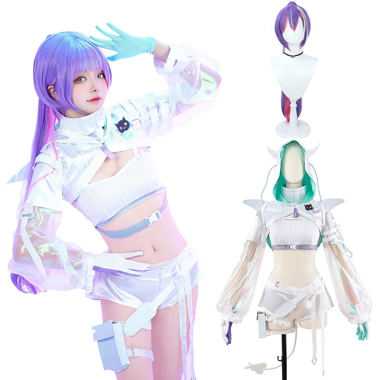 訳アリ】[神併良品] 常闇トワ コスプレ ウィッグ付き サイバーパンク