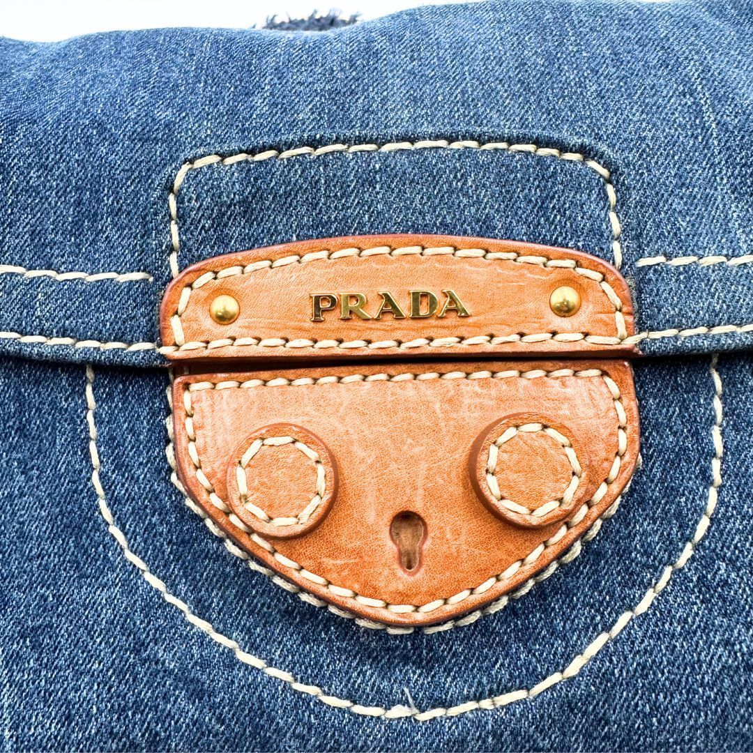 PRADA/デニムチェーンカメラバッグ 美品】Prada デニム チェーンショルダーバッグ - メルカリ