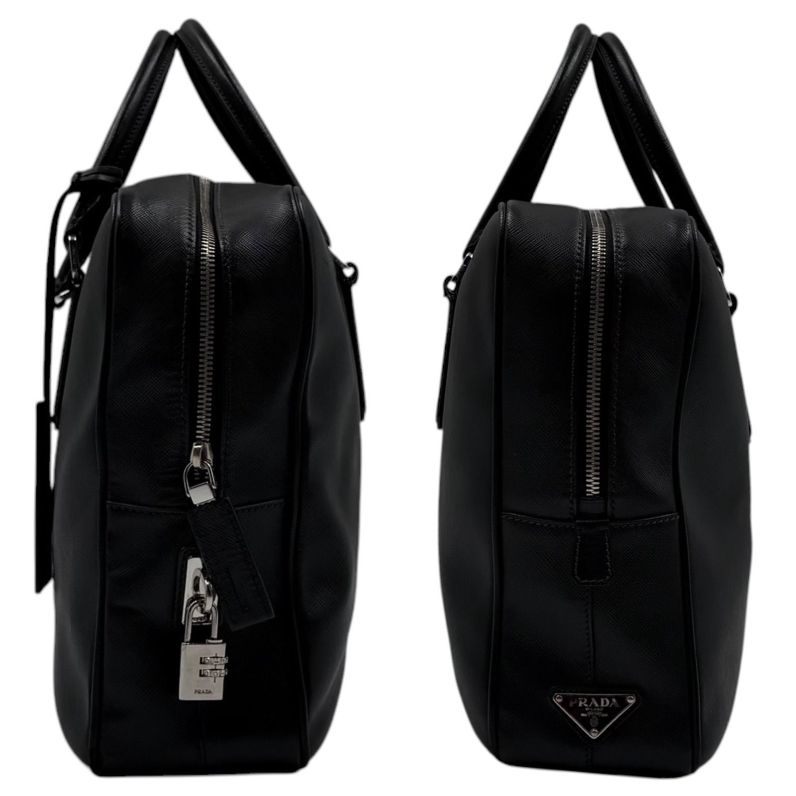 良品】PRADA プラダ ビジネスバッグ ブリーフケース 三角ロゴ