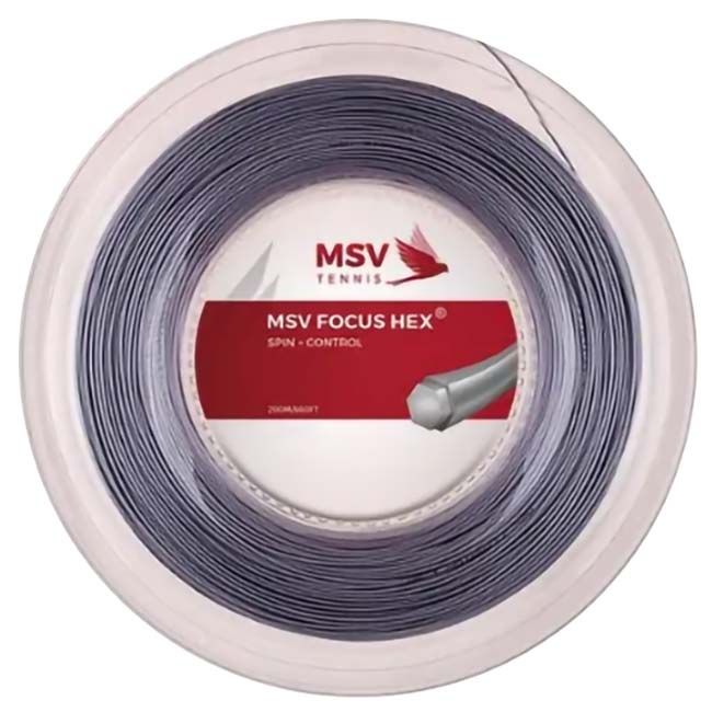 グレー/MSV Focus HEX フォーカスヘックス (1.10／1.18／1.23／1.27／1.33mm) 200Mロール 硬式テニス ポリエステル ガット(020170001)