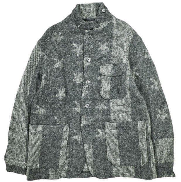 Engineered Garments x WOOLRICH エンジニアードガーメンツ ウールリッチ 別注 アメリカ製 BENSON JACKET - Stars and Stripes ベンソンジャケット 星条旗 S Dark Grey アウター【中古】【Engineered Garments × WOOLRICH】 Engineered Garments x WOOLRICH エンジニアードガーメンツ ウール