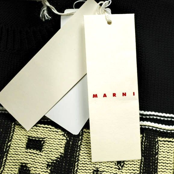 新品 MARNI マルニ 24SS マキシロゴ インターシャニット GCMD0397Q0 