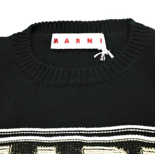 新品 MARNI マルニ 24SS マキシロゴ インターシャニット GCMD0397Q0 
