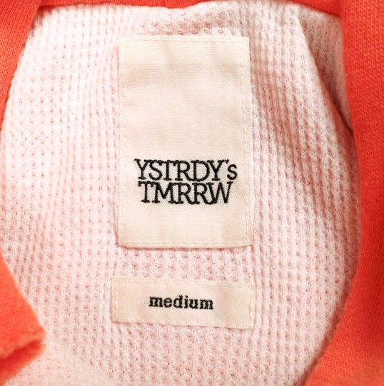 YSTRDY'S TMRRW イエスタデイズトゥモロー 日本製 DOUBLE FACE NEON BAGGY PARKA ダブルフェイスネオンバギーパーカー YT-C0503 M オレンジ 長袖 スウェット プルオーバー トップス【中古】【YSTRDY'S TMRRW】 YSTRDY'S TMRRW イエスタデイズトゥモロー 日本製 DOUBLE FACE NEON