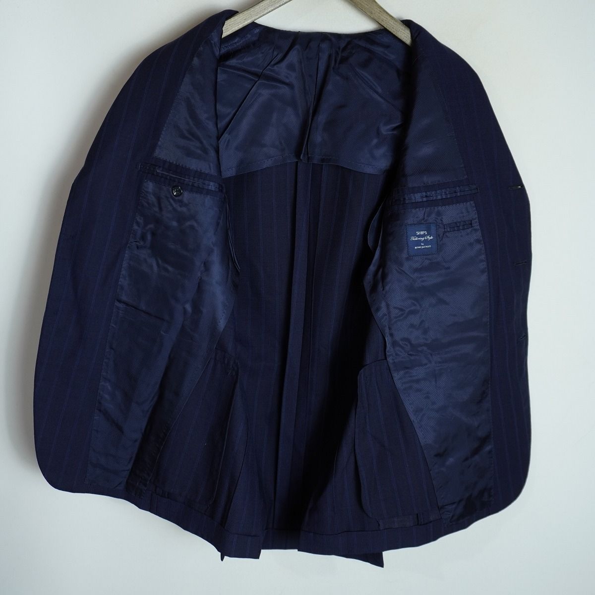 ☆SHIPS by RING JACKET■メンズスーツ■48（L相当）■紺系☆ SHIPS Colors:〈洗濯機可能〉T/W スーツ ジャケット(セットアップ対応